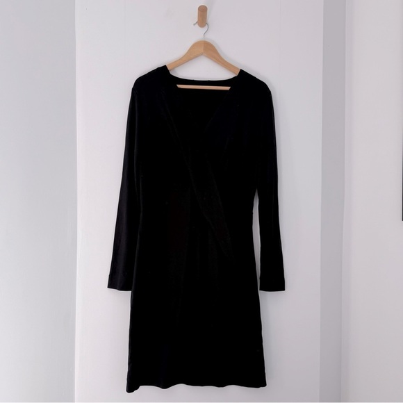 COS black draped knit jersey long sleeve dress - Medium - Picture 4 of 5
